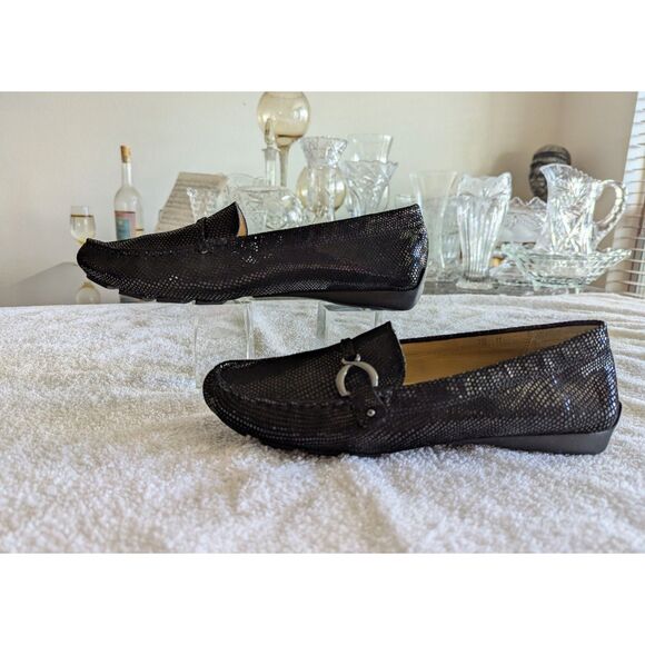 Vaneli Black Metallic Geo Aztec Slip On Driving Loafer Shoe  Sz 10M - Picture 4 of 12